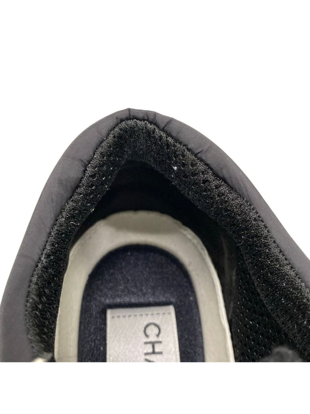 Chanel Sneakers 36.5 White Ivory Black CC Logo Cotton Leather - Picture 13 of 13